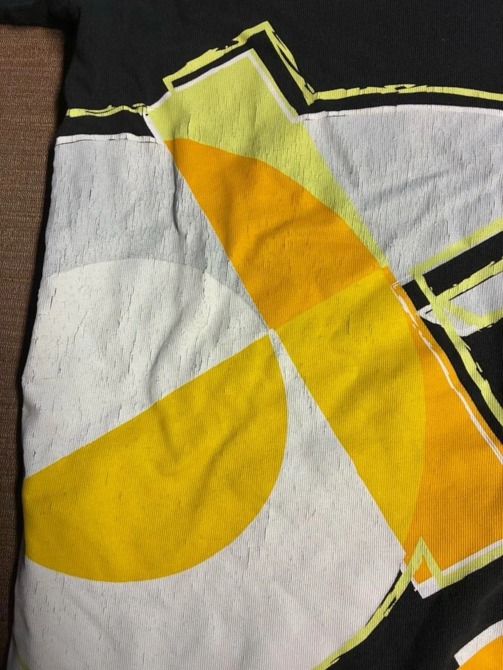 Adidas Originals Trefoil Graphic T Shirt Black Yellow White Y2K